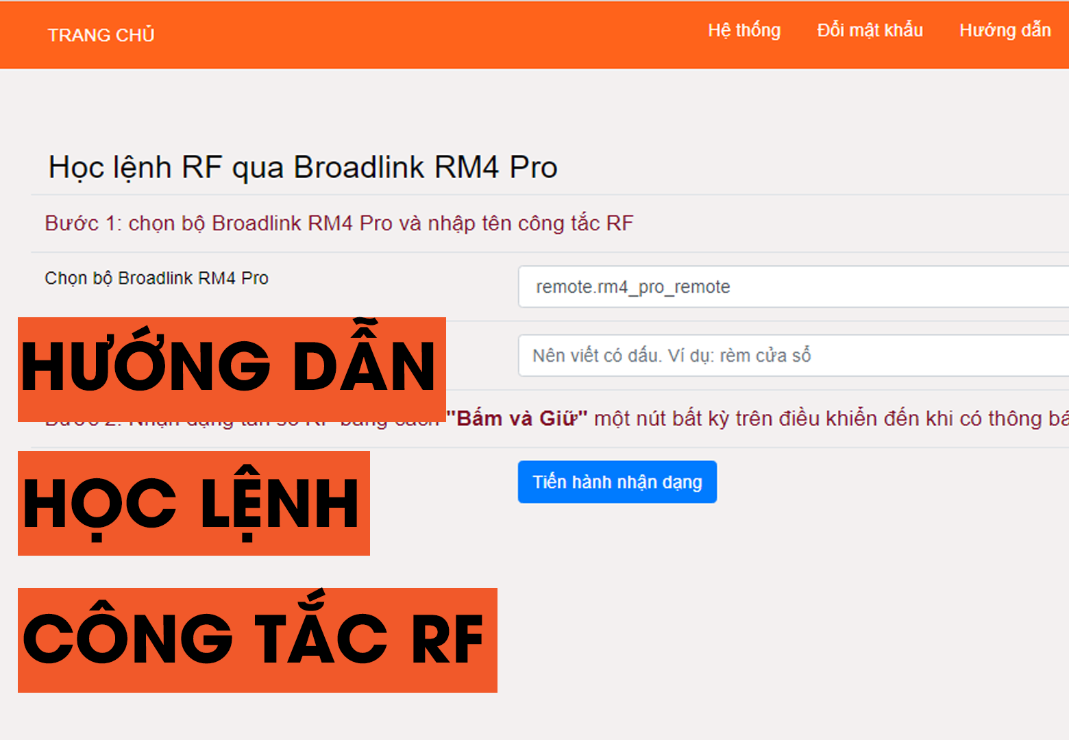 Hướng dẫn học lệnh công tắc RF