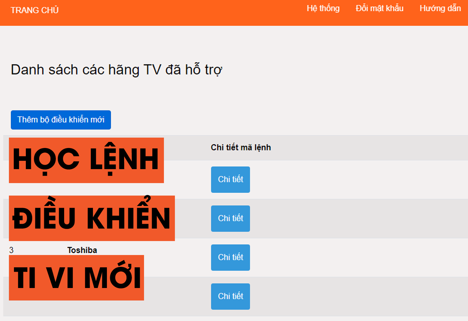 Hướng dẫn học lệnh bộ điều khiển tivi mới