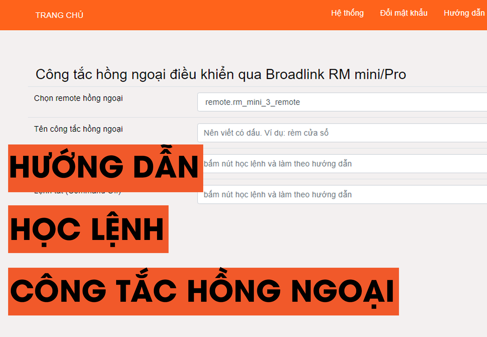 Hướng dẫn học lệnh công tắc hồng ngoại