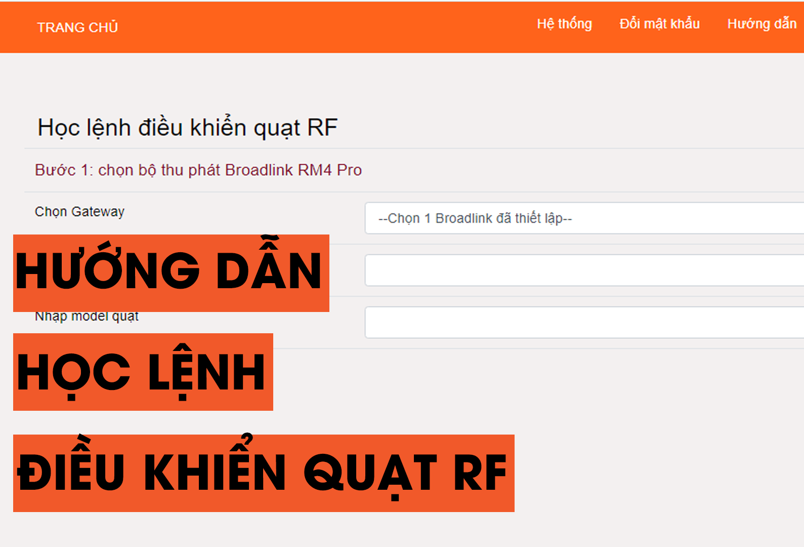 Hướng dẫn học lệnh quạt RF