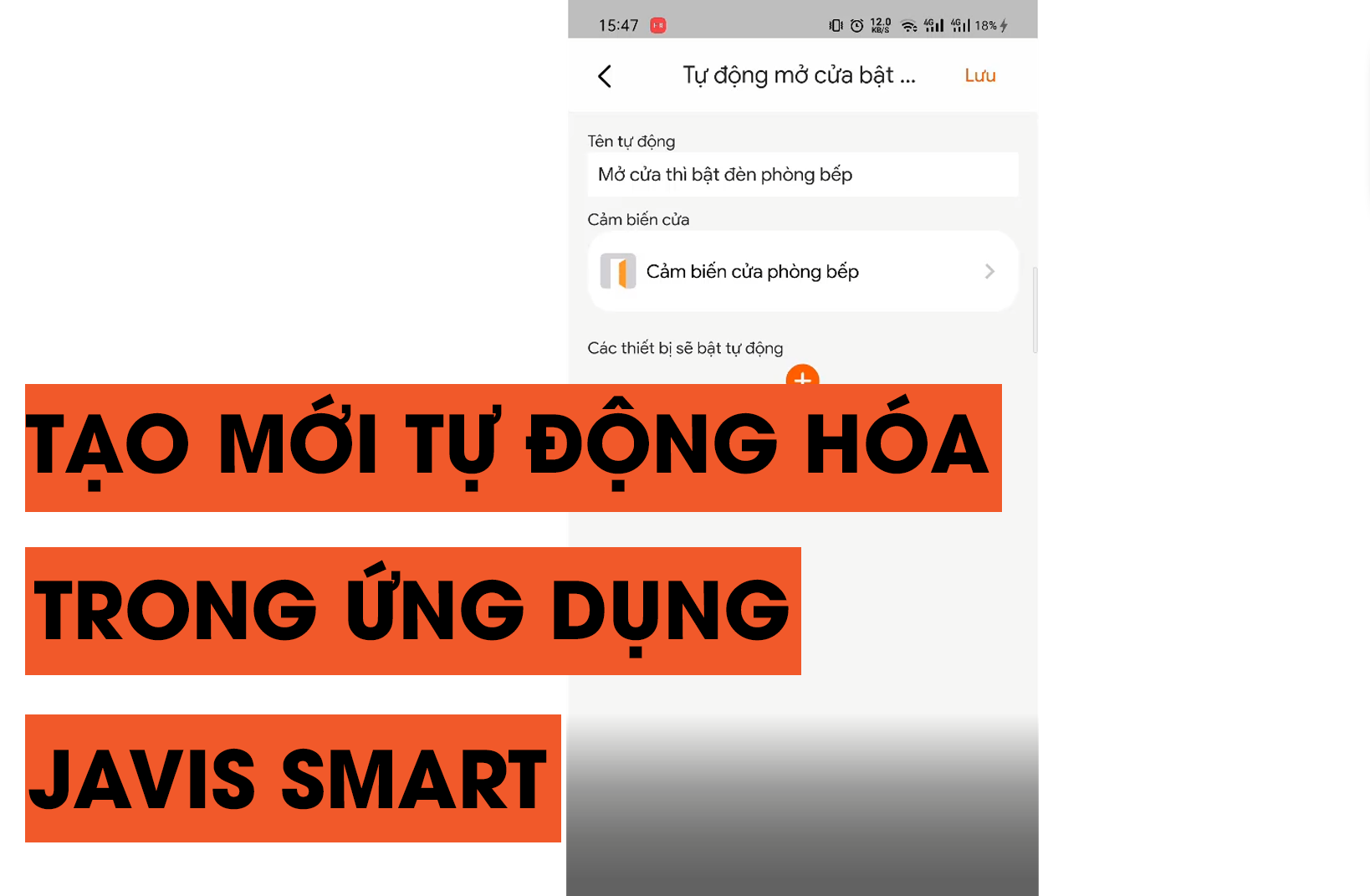 Hướng dẫn thiết lập tự động hóa trong ứng dụng JAVIS SMART